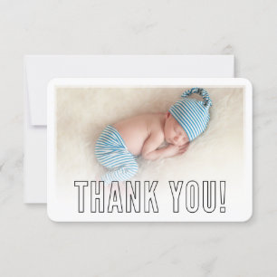 Tarjeta De Agradecimiento FOTO GRACIAS superposición de contorno moderno y n