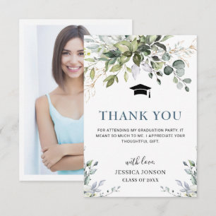 Tarjeta De Agradecimiento FOTO Graduación del follaje Eucalyptus simple y el