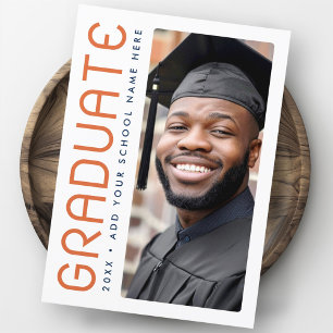 Tarjeta De Agradecimiento Foto graduada en el año de la graduación moderna