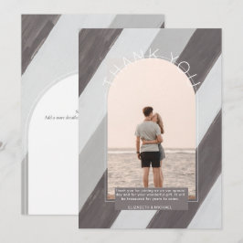 Tarjeta De Agradecimiento FOTO Gris Stried de Shades contemporáneas GRACIAS