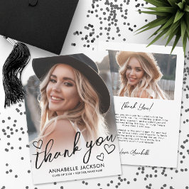 Tarjeta De Agradecimiento Foto Guion Corazón Graduación