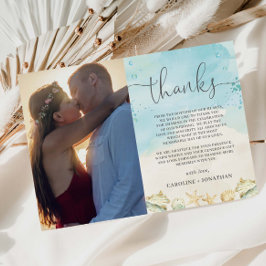 Tarjeta De Agradecimiento Foto imagen de boda tropical en la playa