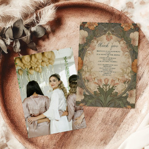 Tarjeta De Agradecimiento Foto Jardín Encantado Art Nouveau Desayuno de Novi