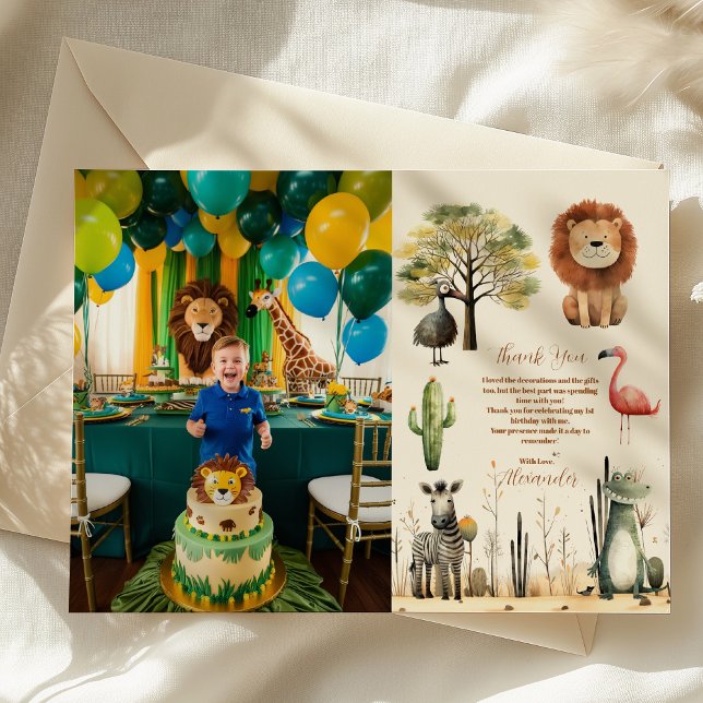 Tarjeta De Agradecimiento Foto Llamando a todos los animales Fiestas Zoo Saf (Subido por el creador)