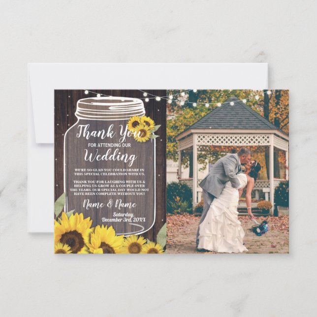 Tarjeta de agradecimiento Foto Luces de jarra de g (Anverso)