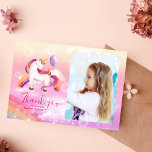 Tarjeta De Agradecimiento Foto Magnífica fiesta de cumpleaños Rainbow de Uni<br><div class="desc">Expresar su gratitud con encantados gracias usando nuestra tarjeta de agradecimiento por la fiesta de cumpleaños Rainbow de Unicorn. No se trata sólo de una tarjeta, sino también de una puerta de entrada para dar las gracias a los clientes con un toque de fantasía y encanto. Ya sea que expreses...</div>