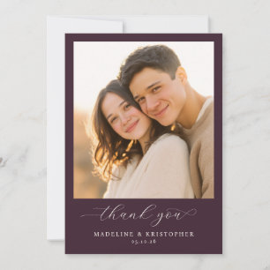 Tarjeta De Agradecimiento Foto Marrón Romántica