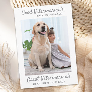 Tarjeta De Agradecimiento Foto Mascota personalizada Gran veterinario