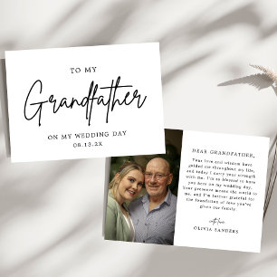 Tarjeta De Agradecimiento Foto Mínima a mi abuelo el día de mi boda