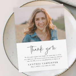 Tarjeta De Agradecimiento Foto mínima en memoria del funeral