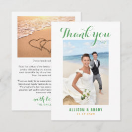 Tarjeta De Agradecimiento Foto mínima y Boda de Moda