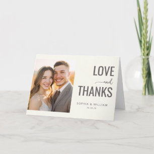 Tarjeta De Agradecimiento Foto minimalista beige cálido