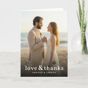 Tarjeta De Agradecimiento Foto minimalista beige romántico