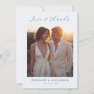 Tarjeta De Agradecimiento Foto minimalista beige romántico