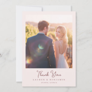Tarjeta De Agradecimiento Foto minimalista cálida romántica