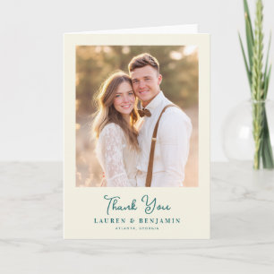 Tarjeta De Agradecimiento Foto minimalista cremosa romántica