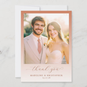 Tarjeta De Agradecimiento Foto minimalista de durazno romántico