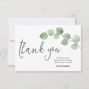 Tarjeta De Agradecimiento Foto minimalista de Eucalyptus Leaf