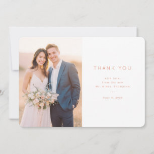 Tarjeta De Agradecimiento Foto minimalista de melocotón romántico