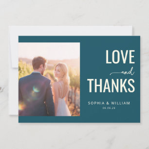 Tarjeta De Agradecimiento Foto Minimalista de Teal Cálido