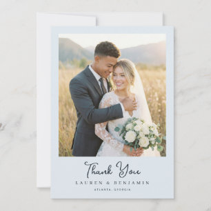 Tarjeta De Agradecimiento Foto minimalista dorada romántica
