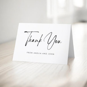 Tarjeta De Agradecimiento Foto minimalista elegante con letras a mano