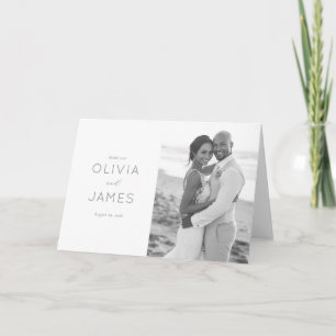 Tarjeta De Agradecimiento Foto Minimalista Elegante en Escala de Grises