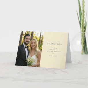 Tarjeta De Agradecimiento Foto minimalista en beige cálido