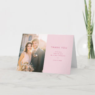 Tarjeta De Agradecimiento Foto minimalista rosa conmovedora
