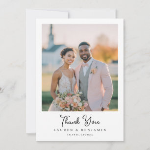 Tarjeta De Agradecimiento Foto minimalista rosa romántica