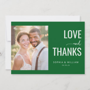 Tarjeta De Agradecimiento Foto minimalista verde cálido