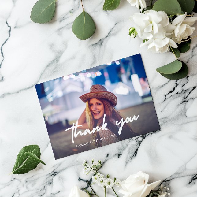 Tarjeta De Agradecimiento Foto moderna de ducha de novia (Subido por el creador)