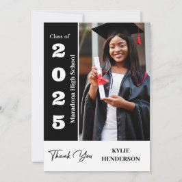 Tarjeta De Agradecimiento Foto moderna de graduación