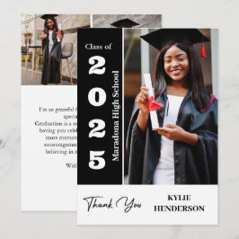 Tarjeta De Agradecimiento Foto moderna de graduación