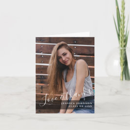 Tarjeta De Agradecimiento FOTO moderna de graduación Minimalista simple