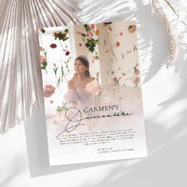 Tarjeta De Agradecimiento Foto moderna de moda Quinceanera Cumpleaños