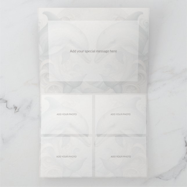 Tarjeta De Agradecimiento Foto moderna de Whimsy Dolphin Boda (Interior)