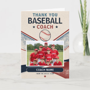 Tarjeta De Agradecimiento Foto moderna del equipo de béisbol Entrenador