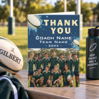 Foto moderna del equipo de rugby con entrenador