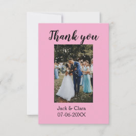 Tarjeta De Agradecimiento Foto moderna elegante simple boda gracias