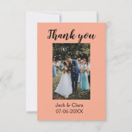 Tarjeta De Agradecimiento Foto moderna elegante simple gracias de boda