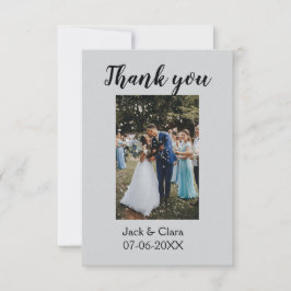 Tarjeta De Agradecimiento Foto moderna elegante simple gracias de boda