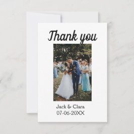 Tarjeta De Agradecimiento Foto moderna elegante simple gracias por la boda 