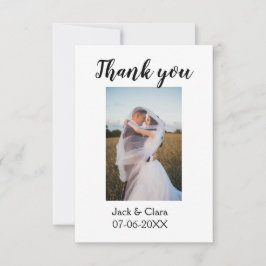 Tarjeta De Agradecimiento Foto moderna elegante simple gracias por la boda