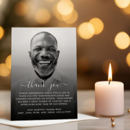 Tarjeta De Agradecimiento Foto moderna en blanco y negro de un funeral