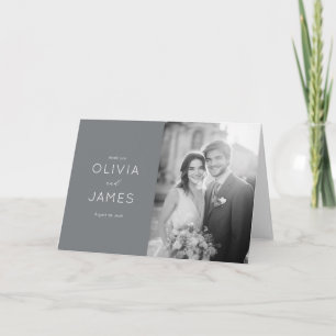 Tarjeta De Agradecimiento Foto moderna gris sincera