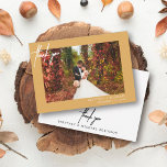 Tarjeta De Agradecimiento Foto moderna manuscrita de color amarillo mostaza<br><div class="desc">Gracias a sus invitados con esta moderna foto gracias a las cartas con letras a mano "gracias".</div>