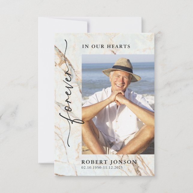 Tarjeta De Agradecimiento Foto moderna para siempre en el funeral de nuestro (Anverso)