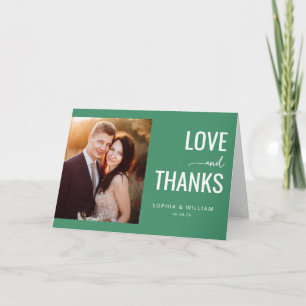 Tarjeta De Agradecimiento Foto moderna verde sincera