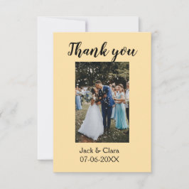 Tarjeta De Agradecimiento Foto moderna y elegante, boda simple, gracias